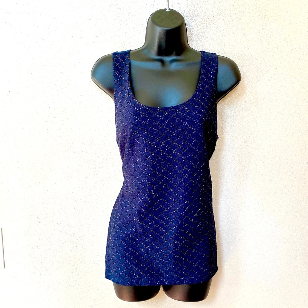 The Limited Navy and Gold Tank Top